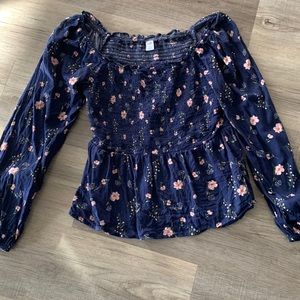 Old Navy long sleeve blouse size S blue/floral